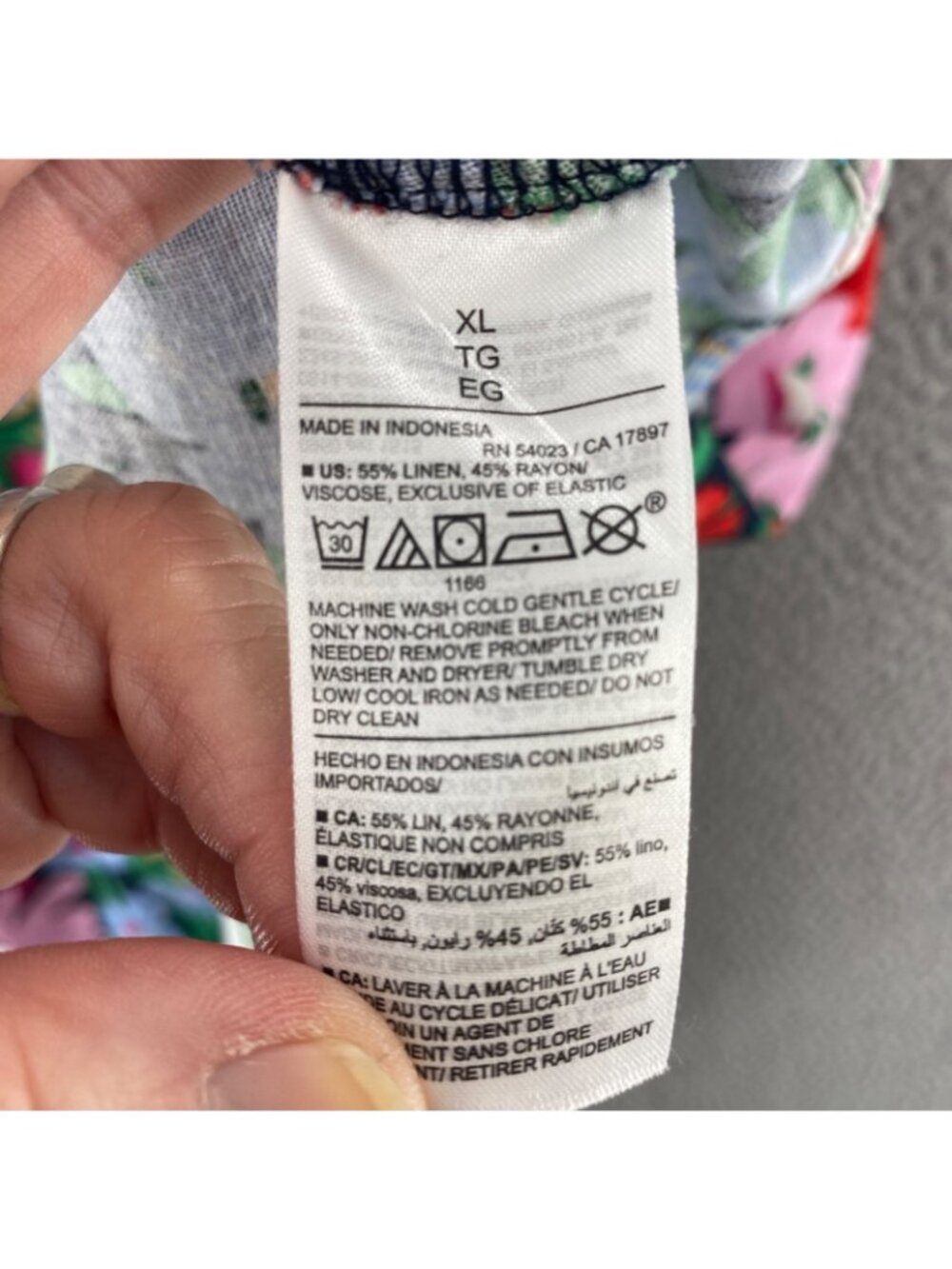 Old Navy Dress Womens Extra Large Navy Multi Floral Linen Fit & Flare Sundress - Picture 8 of 11